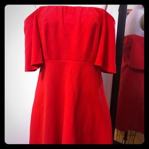 Hot red off shoulder Zara dress